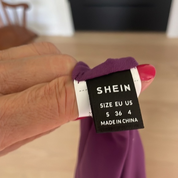 NWT SHEIN Size S/US 4 Red & Purple Tie Dye Midi Cami Dress - Picture 6 of 8